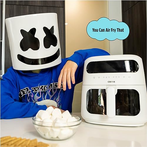 CRUX x Marshmello 8.0 QT Digital Air Fryer with TurboCrisp Technology, Touch Screen Temperature Control, Timer and Auto Shut-off, Fully Programmable, Silicone Liner Included, Lavender