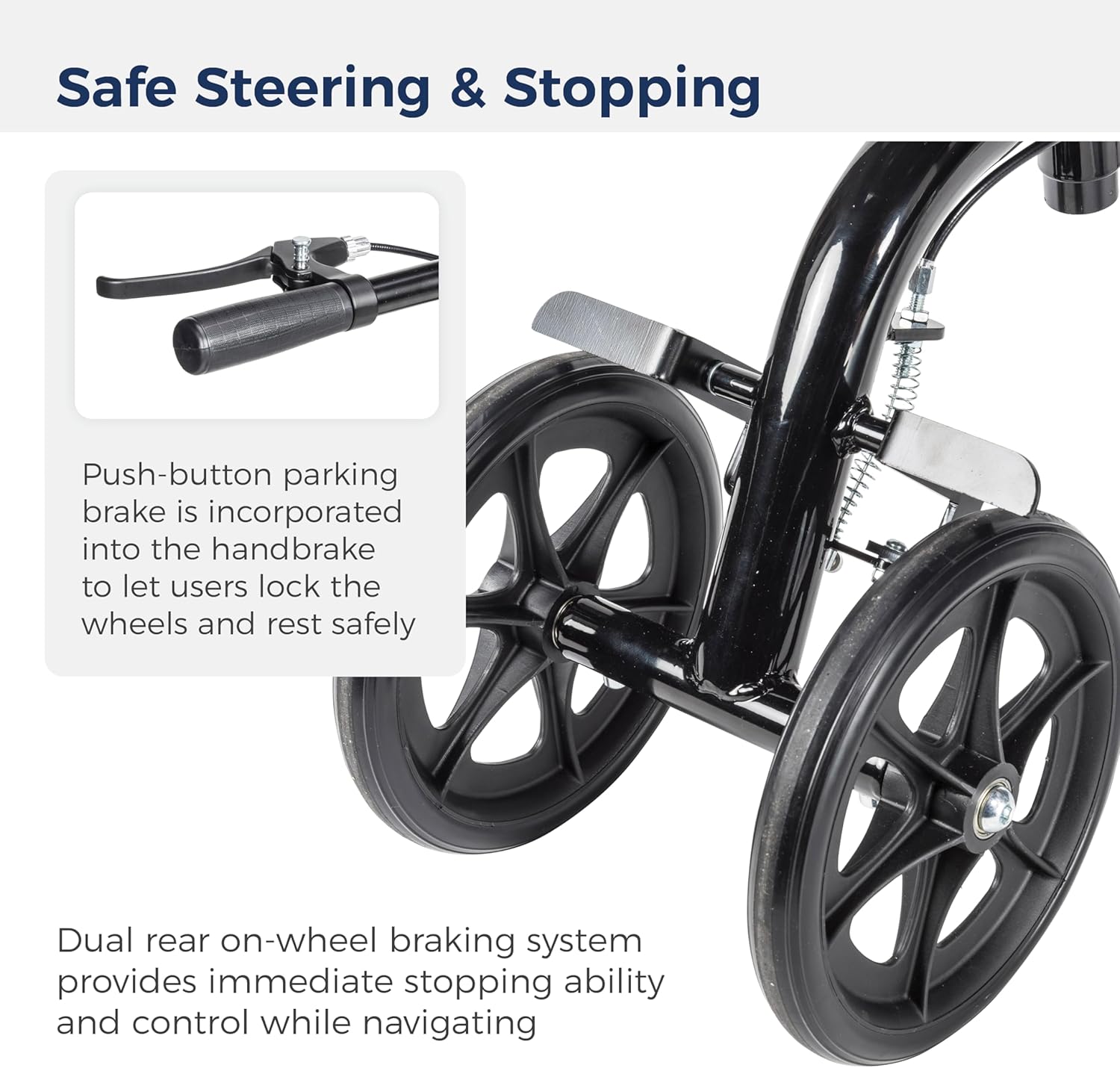 Drive Medical Steerable Folding Knee Scooter & Leg Scooter, Black