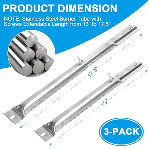 KEESHA Universal Adjustable Grill Burner Tubes, Extendable Length from 13” to 17.5