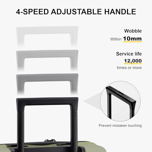 LEVEL8 Hard Shell Carry on Luggage Airline Approved, Carry-on Suitcases with Wheels, Lightweight Luminous Textured Hardside Travel Bag with Tsa Lock, 20 Inch, Black