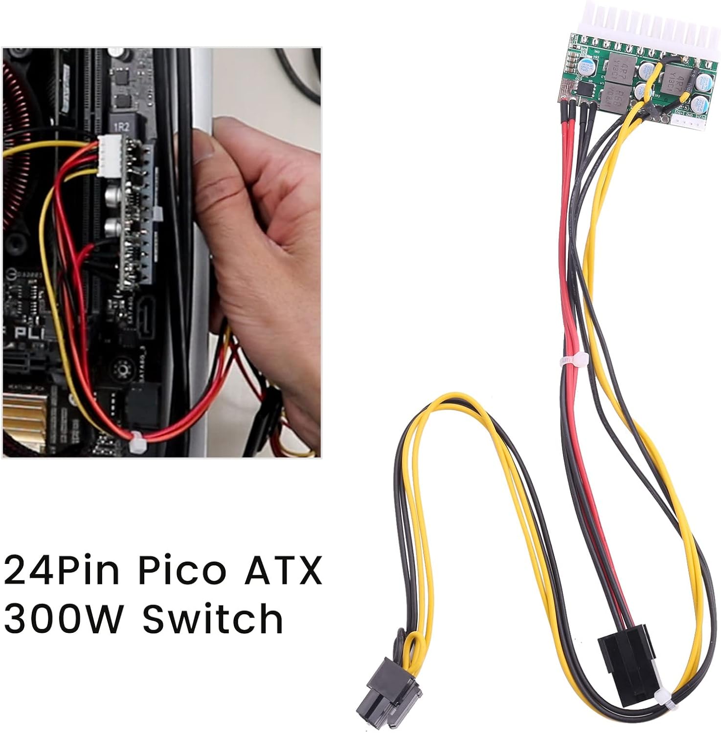 PCI-E 6PIN Input DC 12V 300W DC-ATX-300W 24Pin PICO ATX Switch PSU Power Supply Module