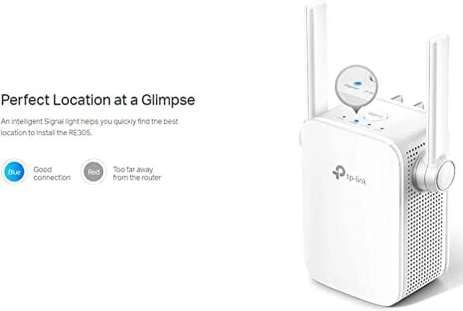 TP-Link AC1200 Dual-Band Wi-Fi Range Extender External Antennas RE305 - White