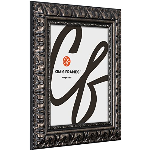 Craig Frames Bravado, 8x10 Picture Frame, Antique Silver