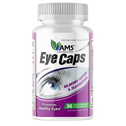 America Medic & Science EyeCaps (30 Caplets) | Dietary Supplement for Men and Women | Supports Vision Health | Enriched with Lutein, Zinc, Selenium, Chromium, and Vitamins A, C, E, and B2