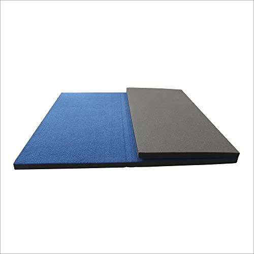Carpet Bonded Foam Folding Mats - Trifold Exercise Mat for Tumbling, Gymnastics, Wrestling, Martial Arts, MMA, Aerobics, and Plyometrics - Foam Tumbling Mat – 4' x 6' x 1-3/8
