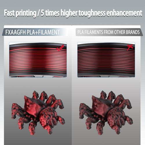 Rainbow 3D PLA Printer Filament 1.75 mm, Matte 3 D PLA Printing Print Filament +/-0.03mm, 1kg/2.2lbs
