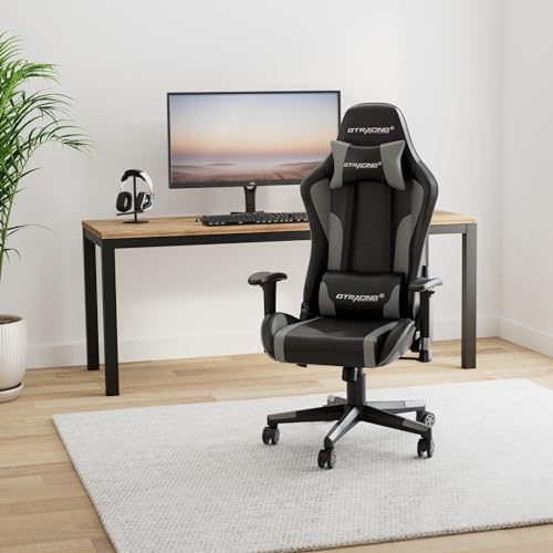 GTRACING Gaming Chair with Speakers Bluetooth Music Video Game Chair Audio Ergonomic Design Heavy Duty Office Computer Desk Chair (Black)