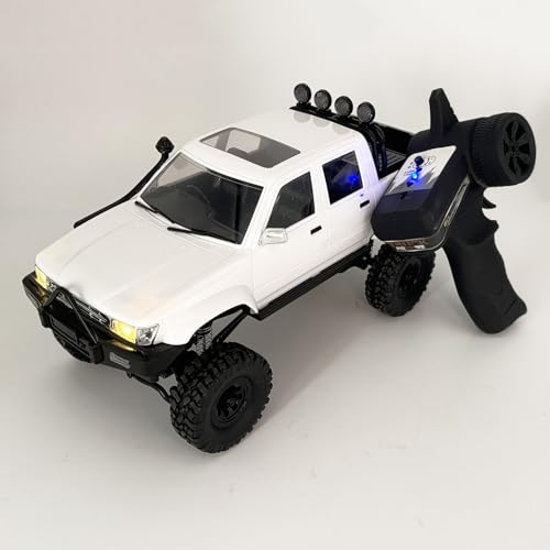 WPL C64-1 RC Crawler 1/16 Scale RC Truck Off Road RC Rock Crawler 4x4 Remote Control Pickup All Terrain RTR 260 Motor Upgraded Chassis Proportional Control 2.4GHz Axle Mounted Servo Adult