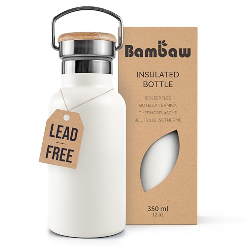 Bambaw 32 oz Water Bottle | Insulated Water Bottles | Water Bottle Stainless Steel | Insulated Travel Water Bottle | Insulated Water Bottle | Stainless Steel Water Bottles | 1 Liter Water Bottles