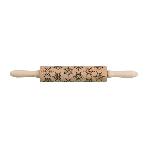 Mrs. Anderson’s Baking Embossing Rolling Pin, Snowflake Design, European Beechwood