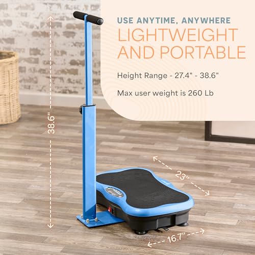Lifepro TrimLite Vibration Plate Exercise Machine with Handlebars – Whole Body Vibration Machine, Ideal Lymphatic Drainage Massager – 99 Speed Levels, Bluetooth Speaker, Resistance Bands & Remote