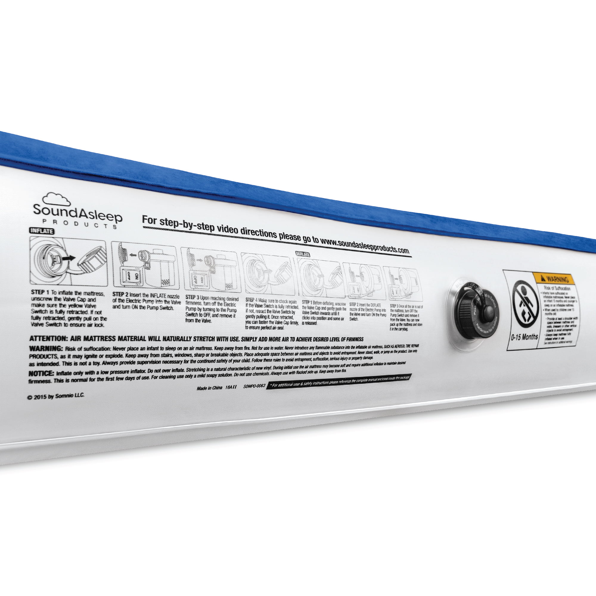 SoundAsleep Camping Series Air Mattress with Eco-Friendly PVC - Included Rechargeable Air Pump - Twin Size