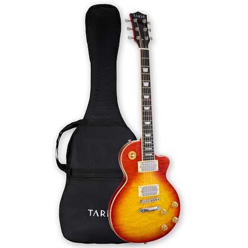 TARIO Electric Guitar cherryburst semi hollowbody quilted maple top Okoume Body Maple Neck with Bag