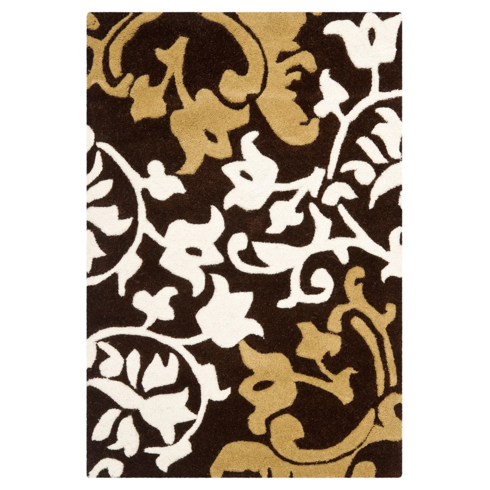 SAFAVIEH Soho Aaron Abstract Floral Wool Area Rug, Black/Multi, 6' x 6' Square