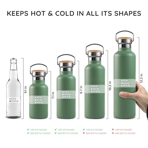 Bambaw 32 oz Water Bottle | Insulated Water Bottles | Water Bottle Stainless Steel | Insulated Travel Water Bottle | Insulated Water Bottle | Stainless Steel Water Bottles | 1 Liter Water Bottles