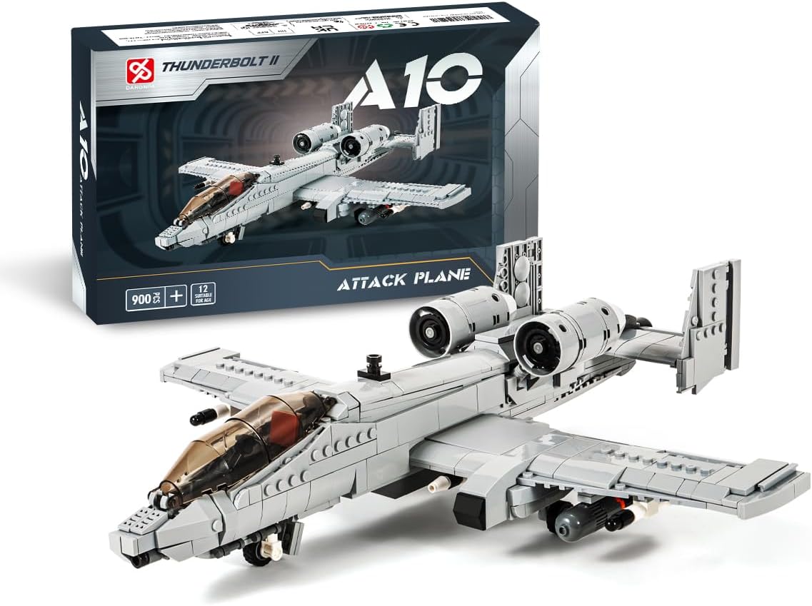 DAHONPA A10 Warthog Attack Plane Military Series Building Bricks Set (900 Pcs) Air-Force Fighter Build Blocks Toy, Gift for Adult