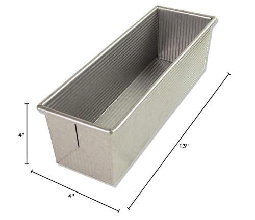 USA Pan Bakeware Pullman Loaf Pan with Cover, 13 x 4 inch, Nonstick & Quick Release Coating, Made in the USA from Aluminized Steel