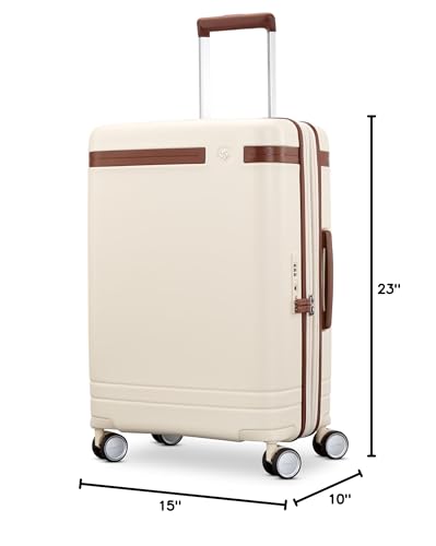 Virtuosa Hardside 21 Inch Carry On Luggage - Airline Approved with 360° Spinner Wheels, RightHeight™ Adjustable Handle - Zippered WetPak™ - TSA Lock - Expandable Light Polycarbonate Shell - Navy