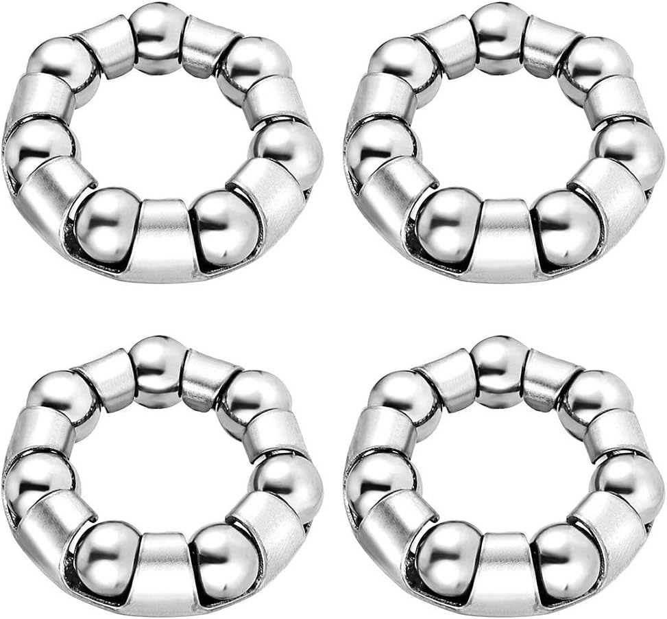 Bicycle Wheel Bearing Retainer 3/16 inch x 7 Balls,4 Pcs Ball Bearings for Bike Front Wheel, Kids/Stretch Bicycle