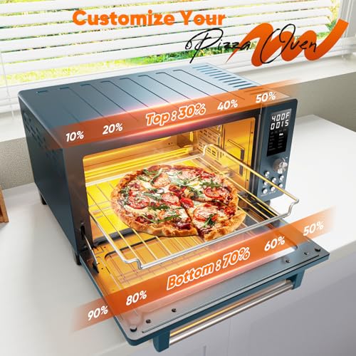 Nuwave Bravo Pro Smart 21QT Toaster Oven Air Fryer Combo, Convection Oven Countertop, 10 functions all in 1, with even & quick crisp technology, 50-450°F, 1800W, Mint Green