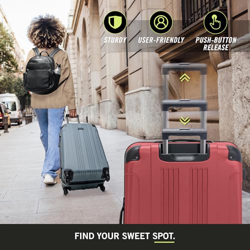 Kenneth Cole REACTION Out of Bounds Lightweight Hardshell 4-Wheel Spinner Luggage, Cobalt Blue, 20-Inch Carry On