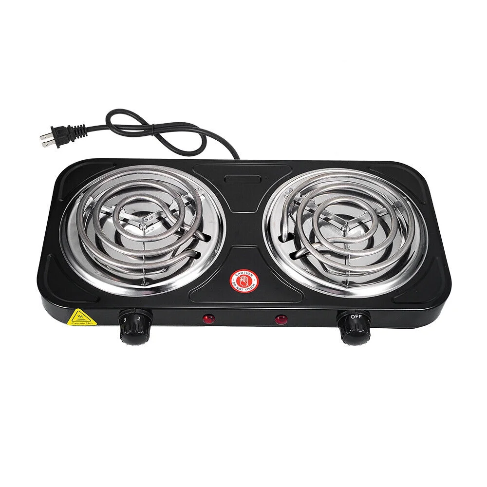 Jahy2Tech  Hot Plate Kitchen Double-burner Electric Stove Multi-turn Heating Tubes Double Multifunction Temperature Control 220v2000W