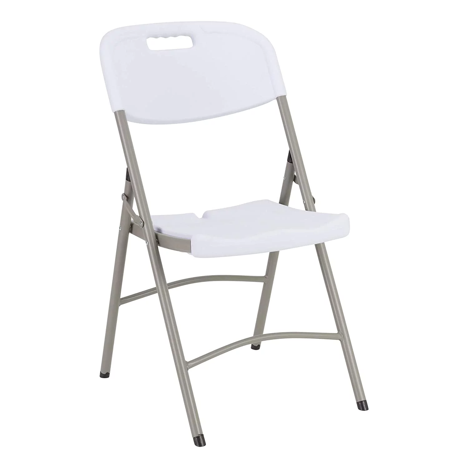 Blow-Molded Plastic Folding Chairs for Indoor/Outdoor Events, Commercial Event Chairs with 400-lb. Weight Capacity, Set of 4, White