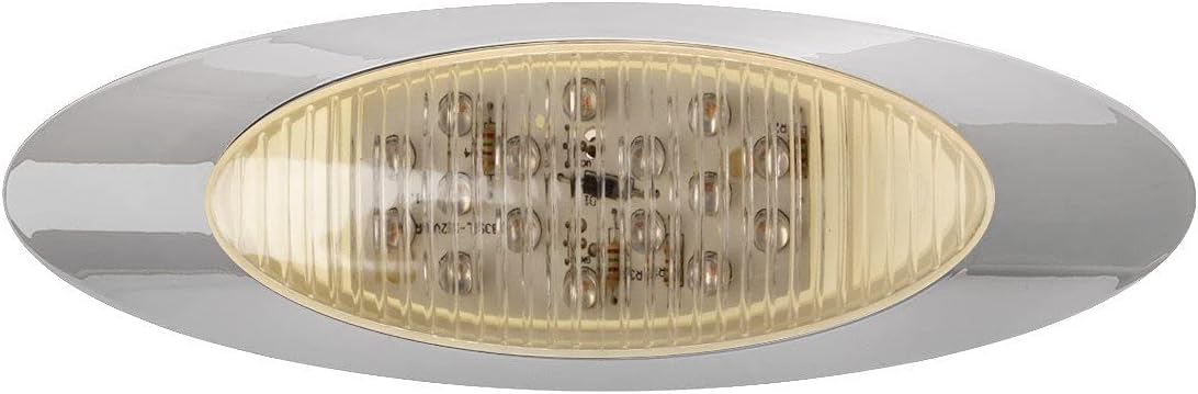 Partsam 10x 6.5 Led Marker Light 16LED Clear/Amber Chrome & 5pcs 17 LED Clear Lens 53.75