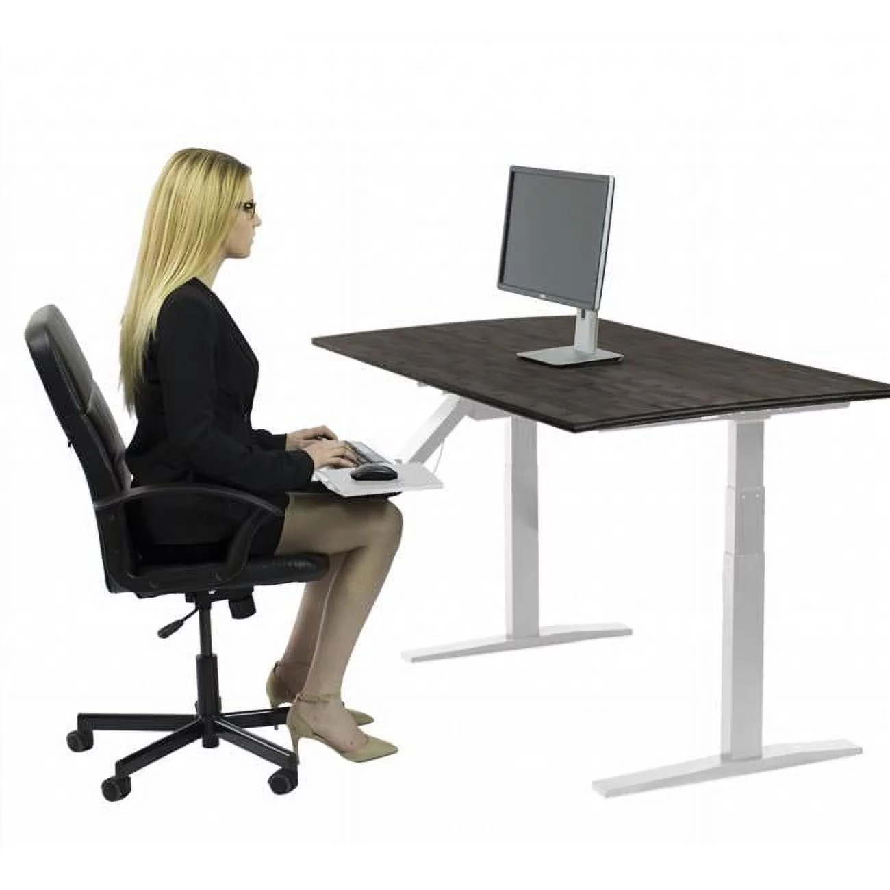 HomeRoots 397732 Premier 52 in. White Dual Motor Electric Office Adjustable Standing Desk