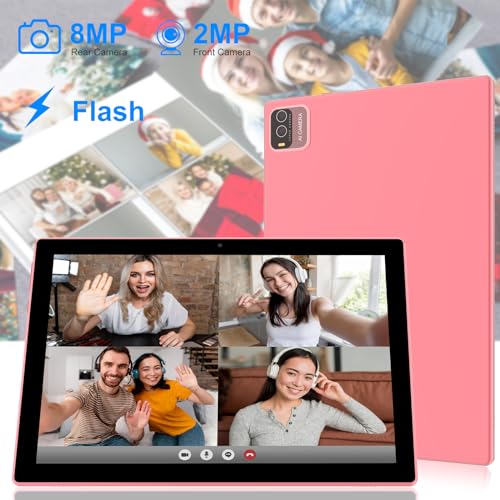 2 in1 Tablet with Keyboard Android Tablet 10 Inch Tablets, Include Mouse Case Stylus 5G-WiFi WiFi-6 128GB ROM+6GB RAM 10 in IPS 2MP+8MP Dual Camera 6000mAh Battery 10.1