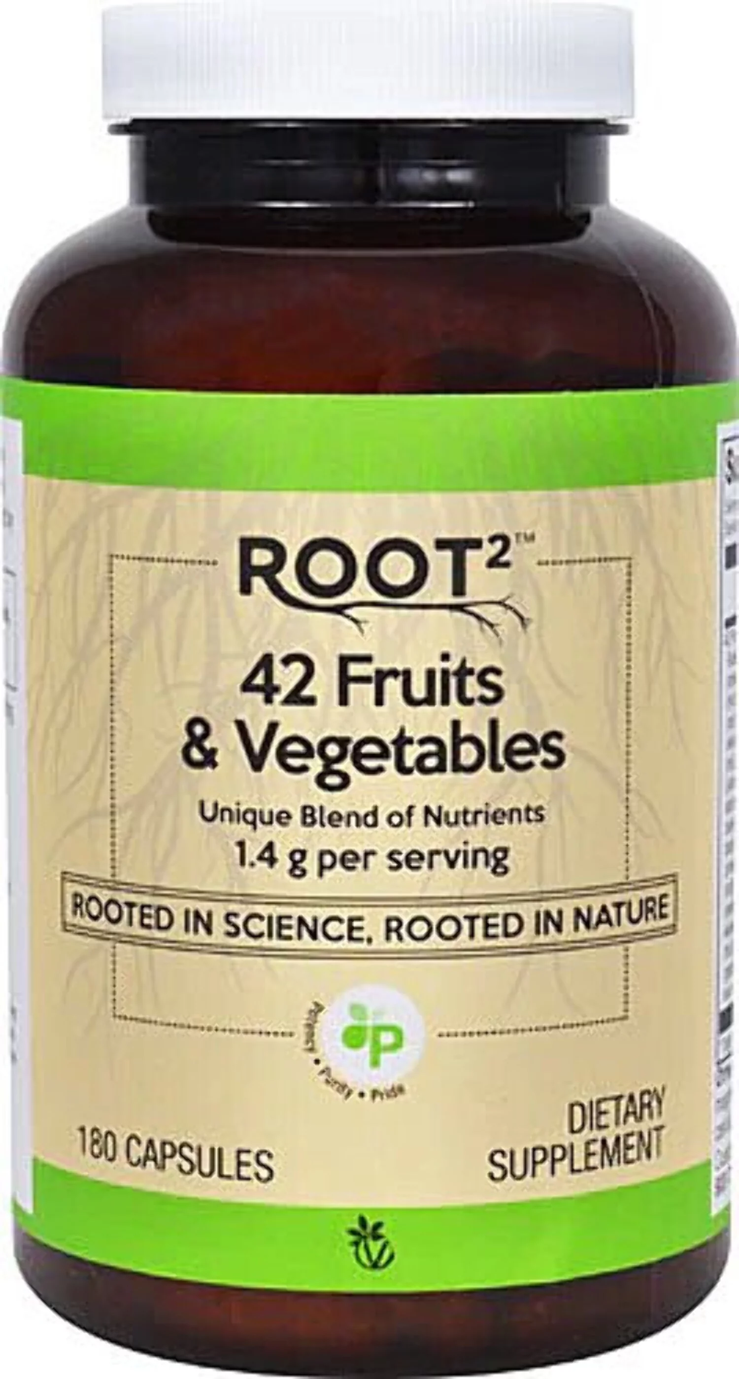 Vitacost ROOT2 42 Fruits  Vegetables -- 1.4 g per serving - 180 Capsules