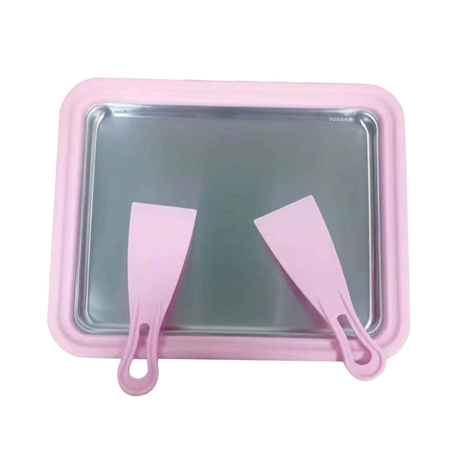 kowaku Cold Pan Plate DIY Portable Multipurpose Household Sweet Spot Pan Ice Cream Plate Maker for Sorbets Yogurt Soft Serve Pink