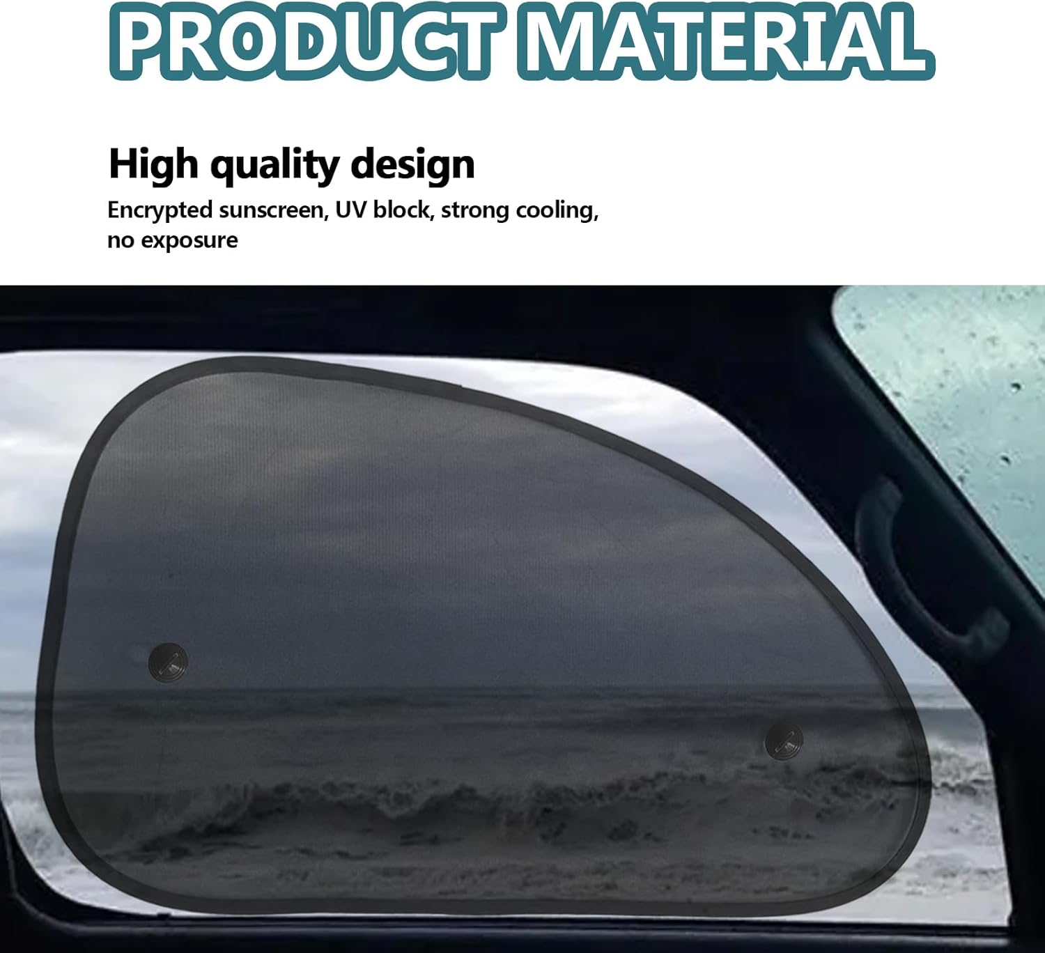 2PCS Universal Side Window Car Sun Shades Block Sun Rays Curtains Side Window Car Sun Shades Side Glass Covers Screen (Large)