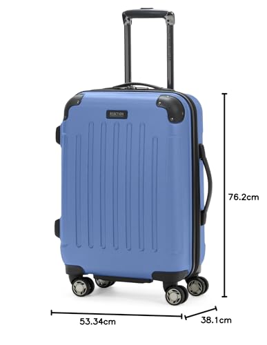Kenneth Cole REACTION Renegade Luggage Expandable 8-Wheel Spinner Lightweight Hardside Suitcase, Navy Blue, 20-Inch Carry On
