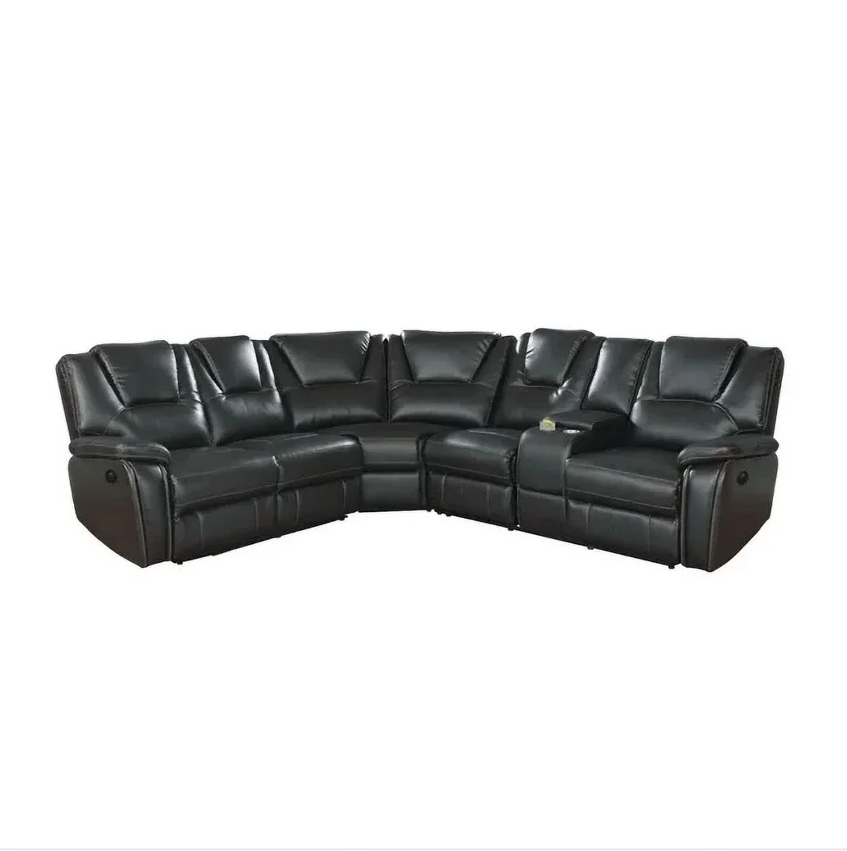 Ucloveria 5 Piece Sectional Sofa with 2-Power Recliners, Lumbar Support, USB Charging Station