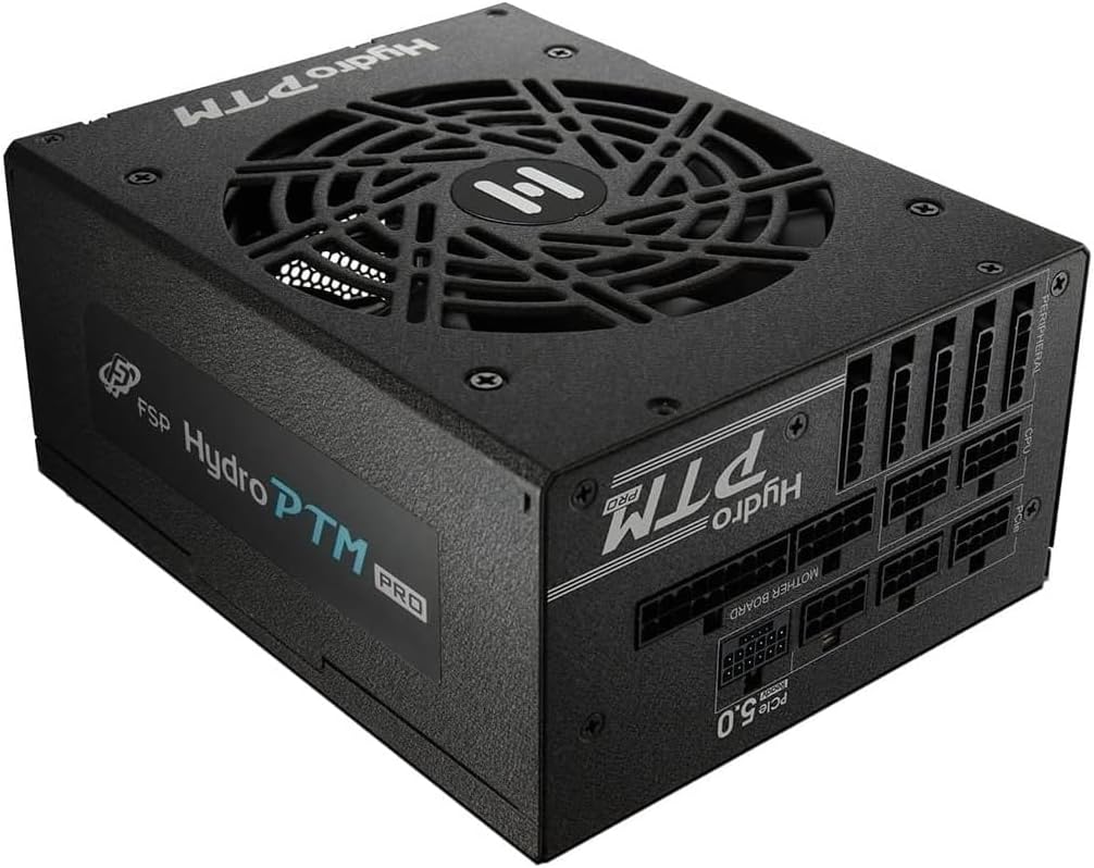 FSP Hydro PTM PRO 1200W ATX 3.0 & PCIe 5.0 (GEN-5), 80 Plus Platinum Full Modular Power Supply Full-Bridge Topology Module Design 10 Years Warranty (HPT2-1200M, G5T)