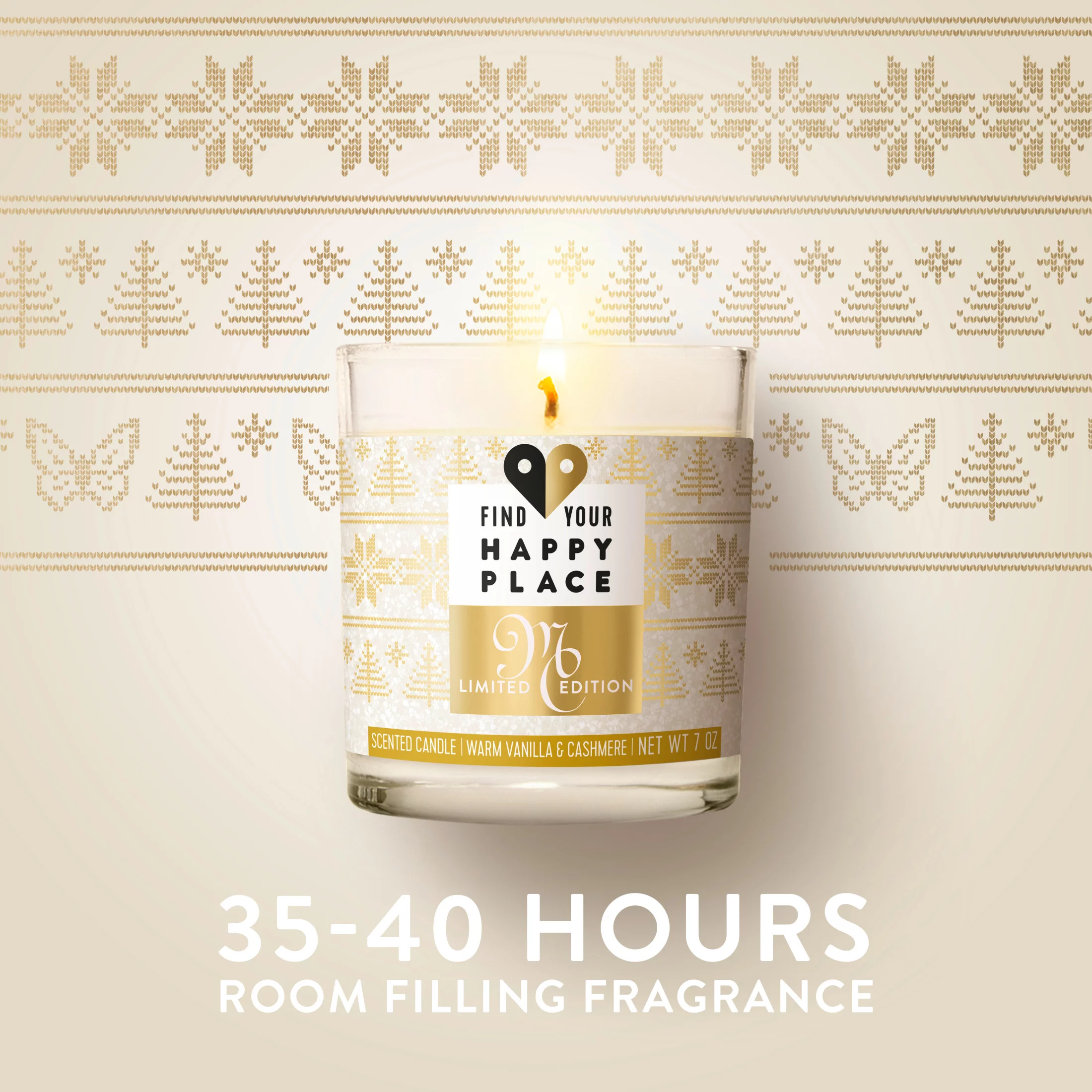 Find Your Happy Place Jar Candle Cozy In Cashmere Warm Vanilla, 7 oz