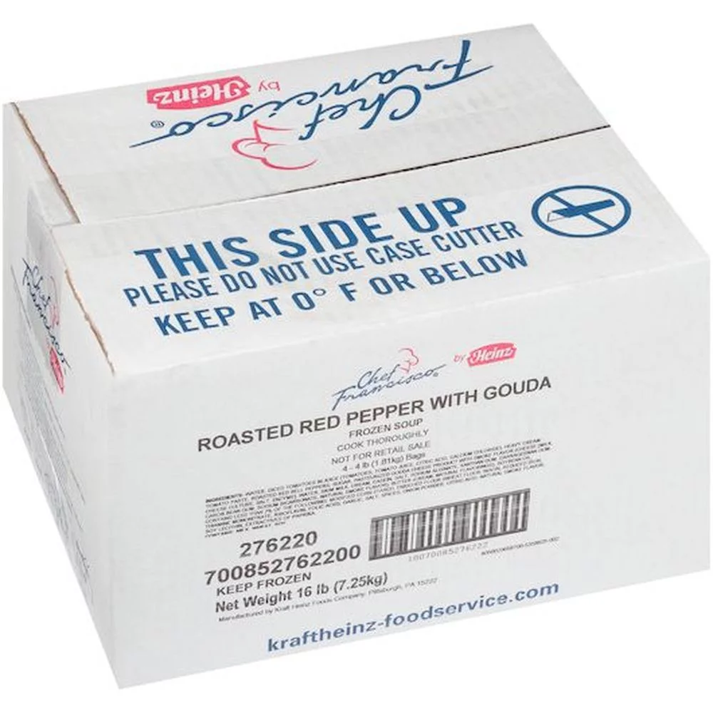 Chef Francisco Roasted Red Pepper and Gouda Bisque, 4 Pound -- 4 per case