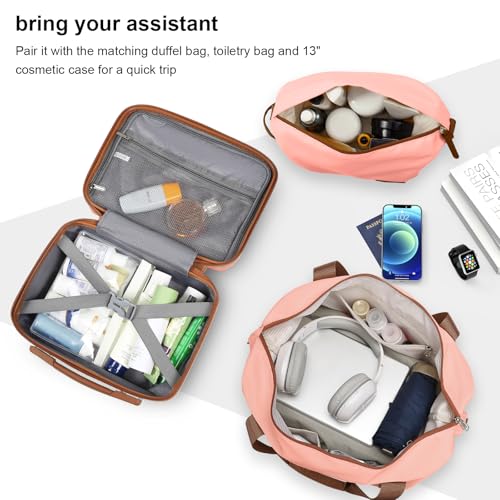 Joyway Carry On Luggage 20 Inch Expandable Suitcase with Spinner Wheel, 4 Piece Hard Shell Luggage Set with TSA Lock(White brown)