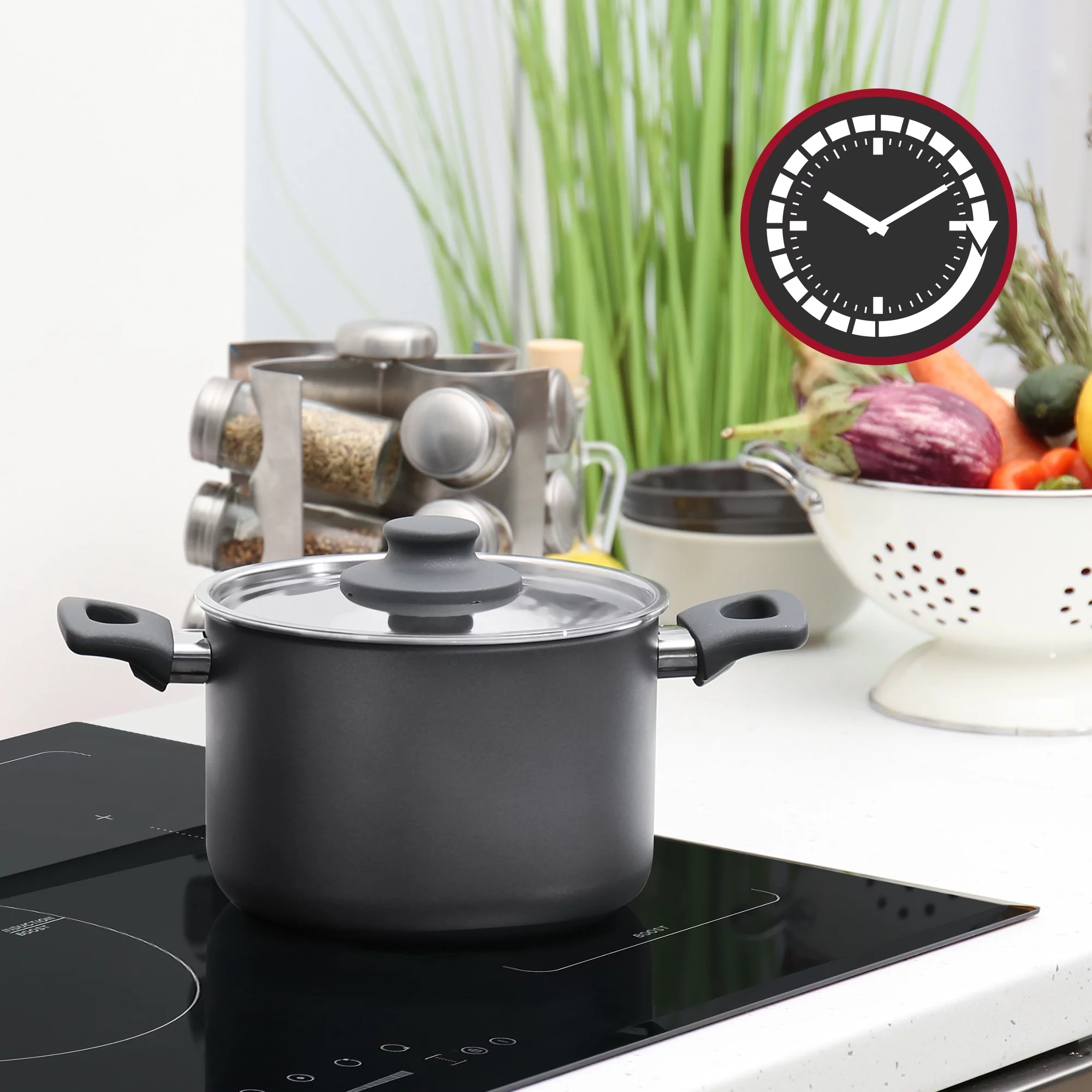 Built-In 36-in 5 Elements Black Induction Cooktop Including Bridge Element