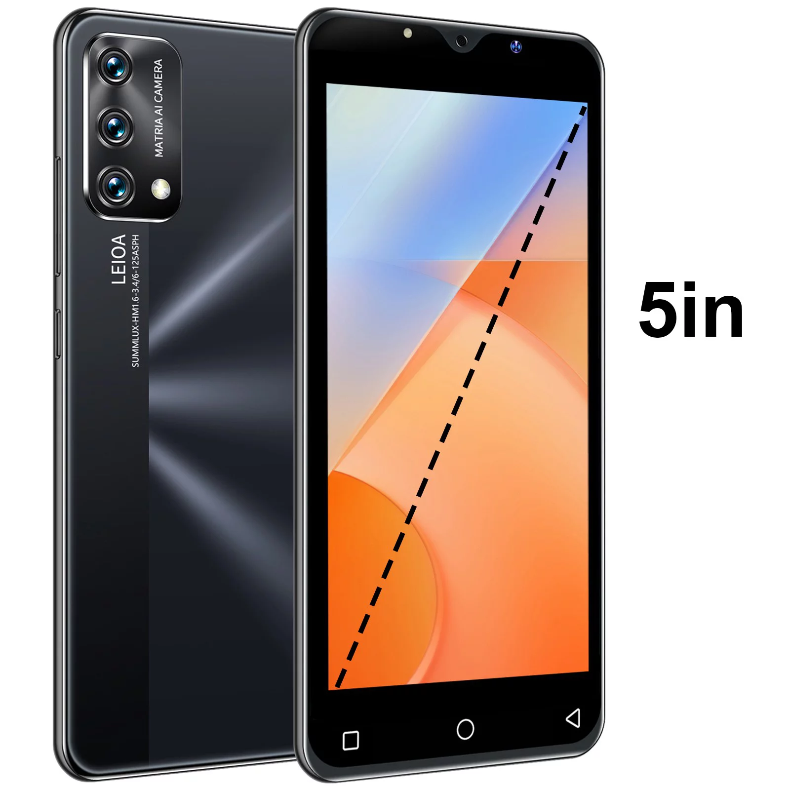 WANYNG Android6 1GB+8GB Unlocked Cell Phone Dual Sim 5in 3800mAh Unlocked Phone Face ID + Fingerprint GSM 3G Smartphones