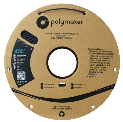 Polymaker PLA PRO Filament 1.75mm 1kg, Tough & High Rigidity White 3D Printing Filament, PolyLite PLA PRO 3D Printer Filament 1.75mm, Print with Most 3D Printers
