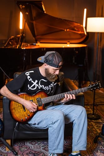 AKLOT Muti-Tone Electric Guitar with Coil-Split: Roasted Maple Neck, Flame Maple Graphic Top, Dual Humbuckers Pickups, Beginner Guitar Kit with Gig Bag, Lesson Book, Strap, Picks, Violet Venom