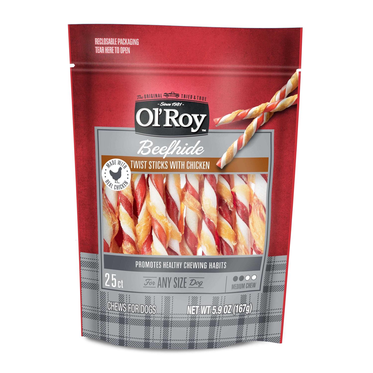Ol' Roy Beefhide Twist Sticks with Chicken - Pet Supplies online store