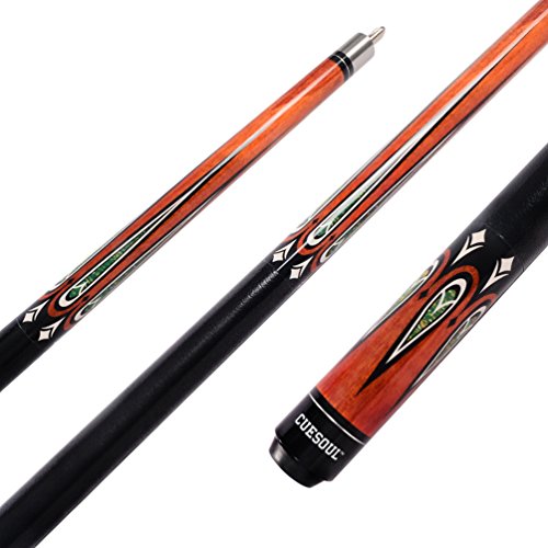 CUESOUL House Bar Pool Cue Sticks,Two Cue Sticks + 2x2 Pool Cue Case Hard