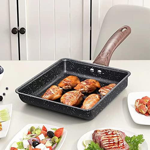 Japanese Omelette Pan-Tamagoyaki Nonstick Pan-Square Pan -Egg Roll Pan-Rectangle Frying Pan-Small Frying Egg Pan, Cooktop Safe, Easy to Clean,6.3 x 7.8 inch (Black)