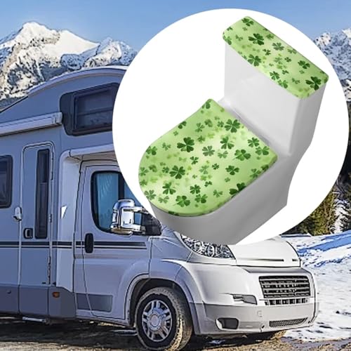 Christmas Bow Bell Toilet Tank Lid Cover and Toilet Seat Lid Cover 2 Pcs Set Toilets Covers with Elastic Cloth Fits Most Toilets Tanks & Lids