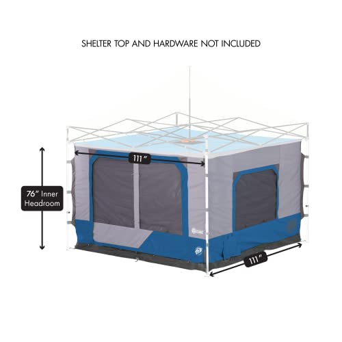 E-Z UP Camping Cube 6.4, Converts 10' Straight Leg Canopy into Camping Tent, Royal Blue (Canopy/Shelter NOT Included)