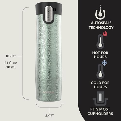 Contigo AUTOSEAL West Loop Vacuum-Insulated Stainless Steel Travel Mug with Easy-Clean Lid 20 oz Sake