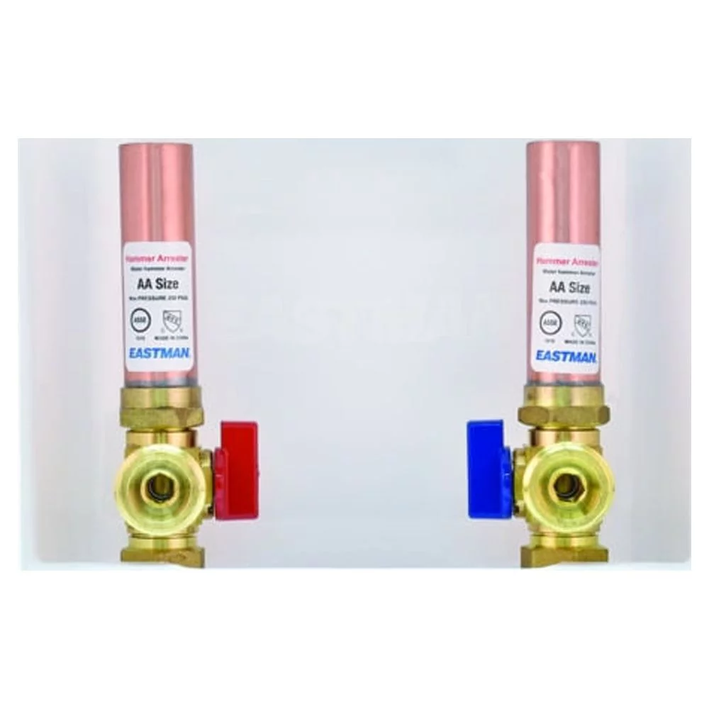 Eastman 60247 Center Drain Washing Machine Outlet Box with Hammer Arrestors, 1/2 inch Crimp PEX, White